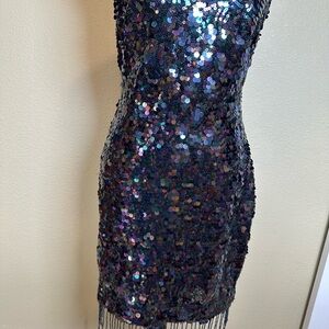 Guess Sequin Mini Dress - Blue and Black